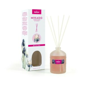 Deodorante per ambienti Prady Mikado Belle Epoque - Flacone in vetro da 100 ml e bacchette per diffusore