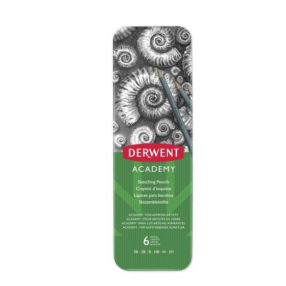 Derwent Academy matita a carboncino 6 pz Grigio