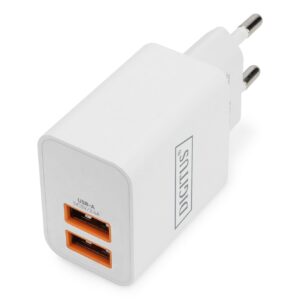 Digitus Caricatore Usb 2X Usb-A 15W, 2X 2,4A, Bianco