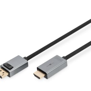 Digitus Cavo Adattatore Displayport 4K, Dp - Hdmi Tipo A Mt 3