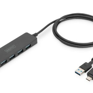 Digitus Hub Usb 3.0, 4 Porte, Slim Line