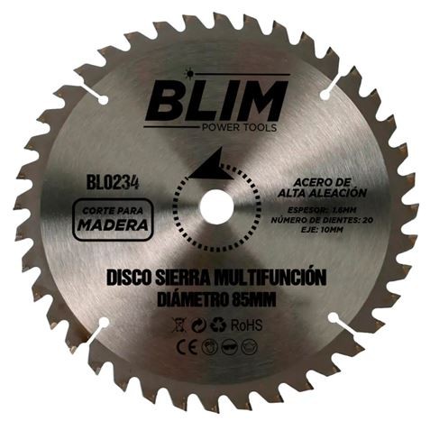 Disco da taglio per legno Blim per sega multifunzione 85 mm - 20 denti con rivestimento in carburo di tungsteno