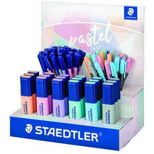 Display Staedtler con 78 pennarelli pastello - Modelli Textsurfer Classic, Triplus, Triplus Fineliner - Colori assortiti