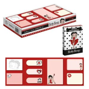 Dohe Betty Boop Porta indice e note adesive - Set da 10 - Prestampato a colori - Adesivo potente - Ideale per segnaletica e classificazioni - Set di 8 blocchi da 20 fogli