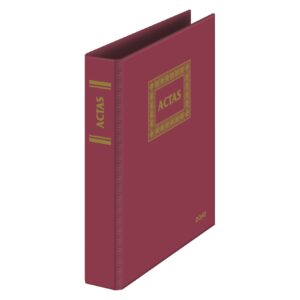 Dohe Minutes Book File - Con 4 anelli misti da 25 mm - 100 fogli numerati - PVC colore bordeaux