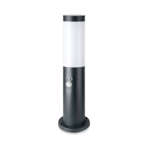 E27 Bollard Lamp 45cm PIR Sensor with Stainless Steel Body Grey IP44