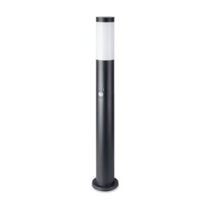 E27 Bollard Lamp 80cm with PIR Sensor Stainless Steel Body Black IP44