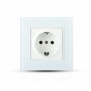 EU Socket 16A Glass Panel White