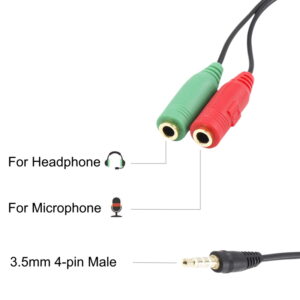 EWENT CAVO AUDIO JACK 3,5" M 4P A 2 JACK 3,5 F 3P 0,15 mm EC1640