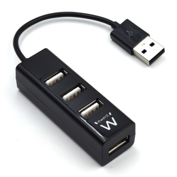 EWENT MINI HUB USB 4P USB 2.0 NERO EW1123