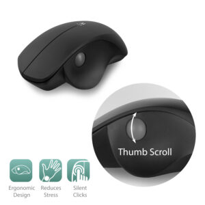 EWENT MOUSE ERGONOMICO CON SCROLL LATERALE WIRELESS  EW3151