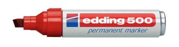 Edding 500 marcatore permanente Punta smussata Rosso 10 pz