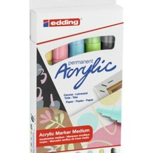 Edding 5300 acrylic marker fine marcatore permanente Nero, Blu, Verde, Rosa, Giallo 5 pz