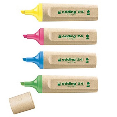 Edding EcoLine 24 evidenziatore 4 pz Punta sottile/smussata Blu, Verde, Rosa, Giallo