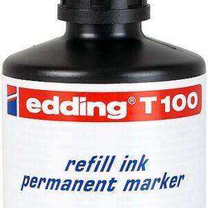 Edding T100 Flacone di ricarica per pennarello indelebile - Capacità 100 ml - Colore nero