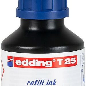 Edding T25 Flacone di ricarica per pennarello indelebile - Capacità 30 ml - Colore blu