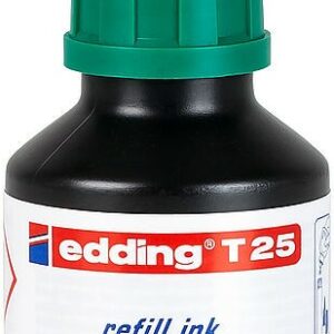 Edding T25 Flacone di ricarica per pennarello indelebile - Capacità 30 ml - Colore verde