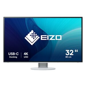 Eizo Monitor 31,5 Led Ips 16:9 4K Uhd 350 Cdm, Dp/Hdmi, Pivot, Flexscan Ev3285-Wt, Bianco