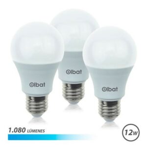 Elbat Confezione da 3 Lampadine LED A60 12W - 1080LM - Attacco E27 - Luce Fredda