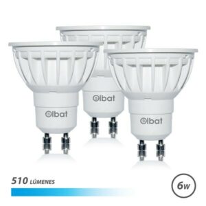 Elbat Confezione da 3 Lampadine LED GU10 6W 510lm - 6500K Luce Fredda