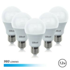 Elbat Confezione da 5 Lampadine LED A60 12W E27 980lm - 6500K Luce Fredda