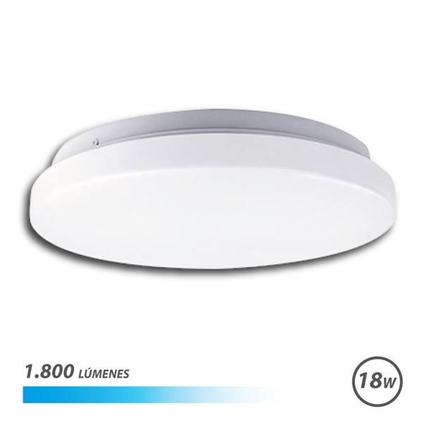 Elbat Plafoniera Rotonda LED 18W 1800lm - 6500K Luce Fredda - Diametro 30cm