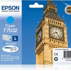 ORIGINALE Epson Cartuccia d'inchiostro ciano C13T70324010 T7032 800 pagine