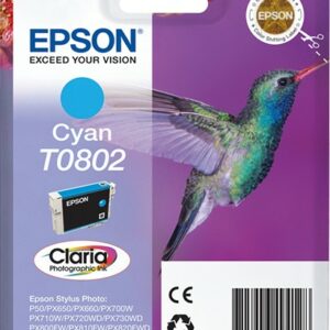 ORIGINALE Epson Cartuccia d'inchiostro ciano C13T08024011 T0802 935 pagine 7,4ml