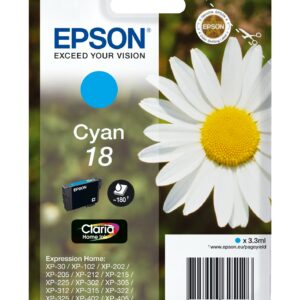 ORIGINALE Epson Cartuccia d'inchiostro ciano C13T18024012 18 180 pagine 3,3ml standard