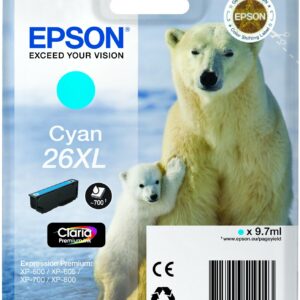 Epson Cart Ink Ciano Per Xp-600/605/700/800 Serie 26Xl/Orso Polare