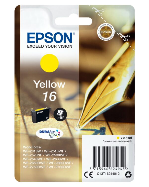 ORIGINALE Epson Cartuccia d'inchiostro giallo C13T16244012 16 165 pagine 3,1ml standard