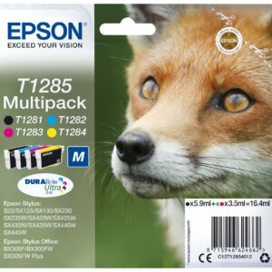 Epson Cart Ink Multipack T128 (Nero, Ciano, Magenta, Giallo), Serie M Volpe