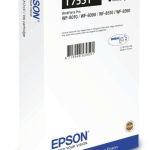 ORIGINALE Epson Cartuccia d'inchiostro nero C13T755140 T7551 XL 5000 pagine 100ml XL