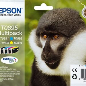 ORIGINALE Epson Multipack nero / ciano / magenta / giallo C13T08954010 T0895 4 cartucce: T0891 + T0892 + T0893 + T0894