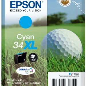 ORIGINALE Epson Cartuccia d'inchiostro ciano C13T34724010 34 XL 950 pagine 10,8ml