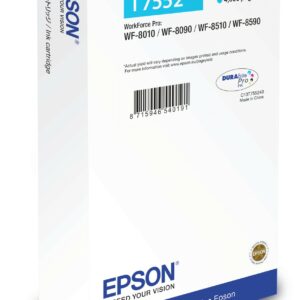 ORIGINALE Epson Cartuccia d'inchiostro ciano C13T755240 T7552 XL 4000 pagine 39ml XL