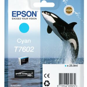 ORIGINALE Epson Cartuccia d'inchiostro ciano C13T76024010 T7602 25,9ml UltraChrome HD