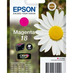 ORIGINALE Epson Cartuccia d'inchiostro magenta C13T18034012 18 180 pagine 3,3ml standard