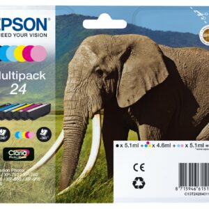 ORIGINALE Epson Multipack nero / ciano / magenta / giallo / ciano (chiaro) / magenta (chiaro) C13T24284011 24 6 cartucce d'inchiostro: T2421-T2426