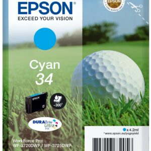 ORIGINALE Epson Cartuccia d'inchiostro ciano C13T34624010 34 300 pagine 4,2ml