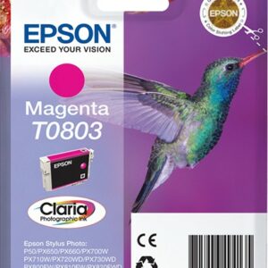 ORIGINALE Epson Cartuccia d'inchiostro magenta C13T08034011 T0803 460 pagine 7,4ml