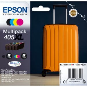 Epson Cartuccia Valigia 405 Multicolor (Nero+Colore) Inkjet Alta Capacita C13T05H64010 No Blister