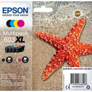 Epson Cart Ink 603 Xl Multi Pack, Nero, Giallo, Ciano, Magenta, Serie Stella Marina