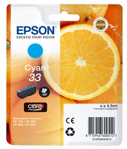 Epson Oranges Cartuccia Ciano T33 Claria Premium