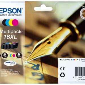 ORIGINALE Epson Multipack nero / ciano / magenta / giallo C13T16364012 16 XL 4 cartucce d'inchistro XL: T1631 + T1632 + T1633 + T1634