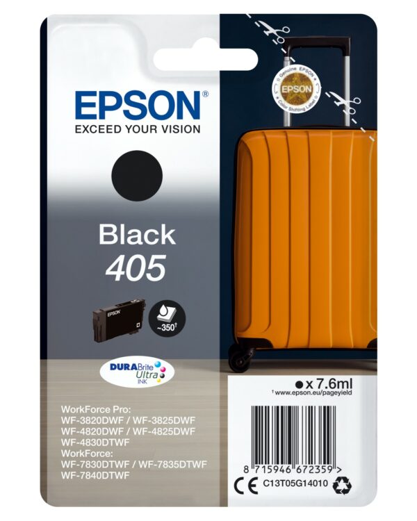 ORIGINALE Epson Cartuccia d'inchiostro nero C13T05G14010 405 350 pagine 7,6ml