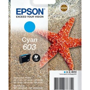 ORIGINALE Epson Cartuccia d'inchiostro ciano C13T03U24010 603 130 pagine