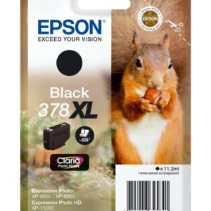 Epson Squirrel Confezione singola Nero 378XL Inchiostri Claria Photo HD