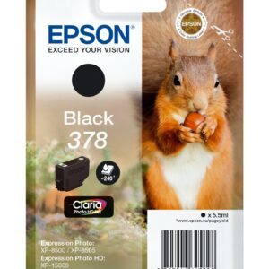 Epson Squirrel Singlepack Black 378 Claria Photo HD Ink