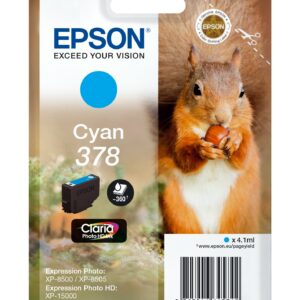 Epson Squirrel Singlepack Cyan 378 Claria Photo HD Ink